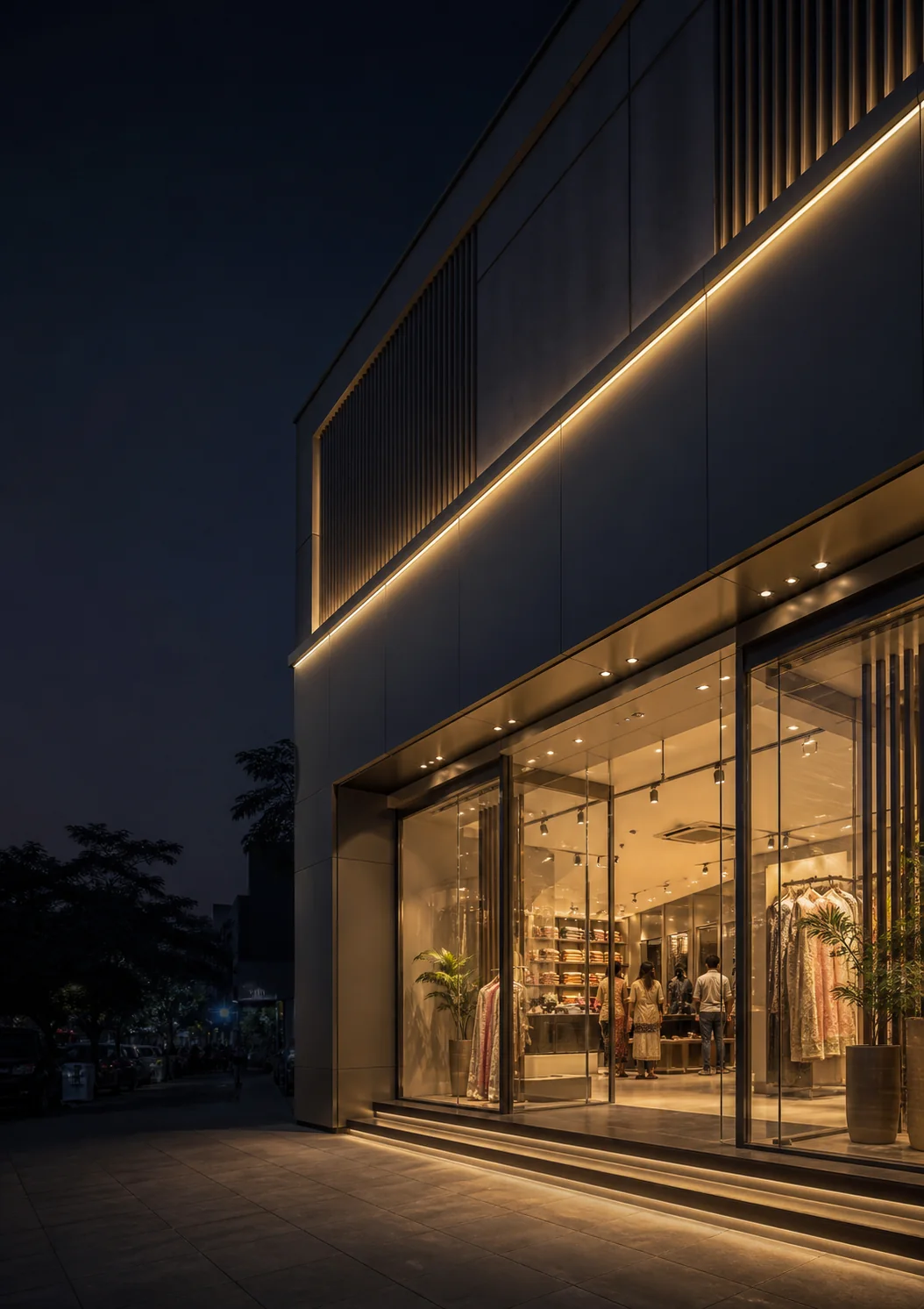 Premium illuminated storefront and architectural facade